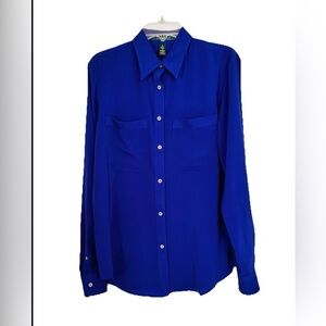 Lauren Ralph Lauren Beautiful Blue Blouse EUC Small